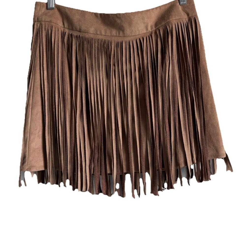 Union Of Angels Women’s Guiliana‎ Faux Suede Fringe Mini Skirt Size M Cowgirl